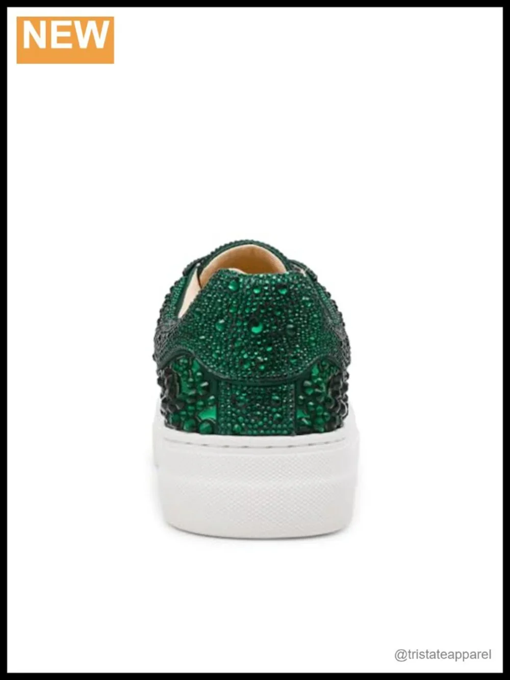 Rhinestone Platform Sneaker with Lace-Up Closure